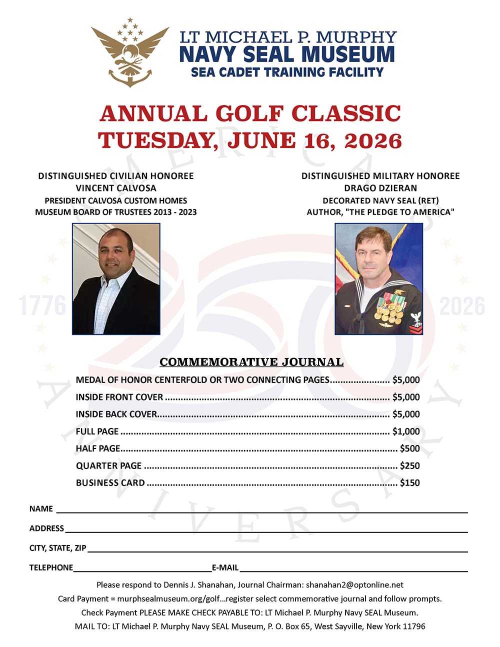 2026 Murph Museum Golf Classic Commemorative Journal